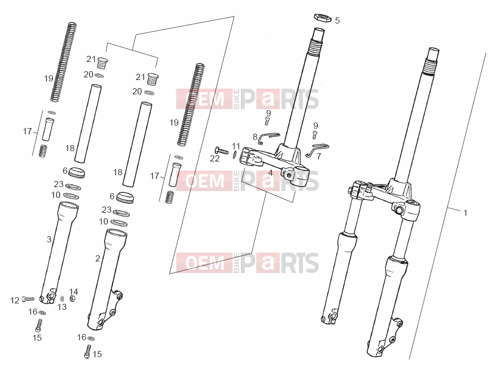 derbi Atlantis 50 2T Tables » Front fork