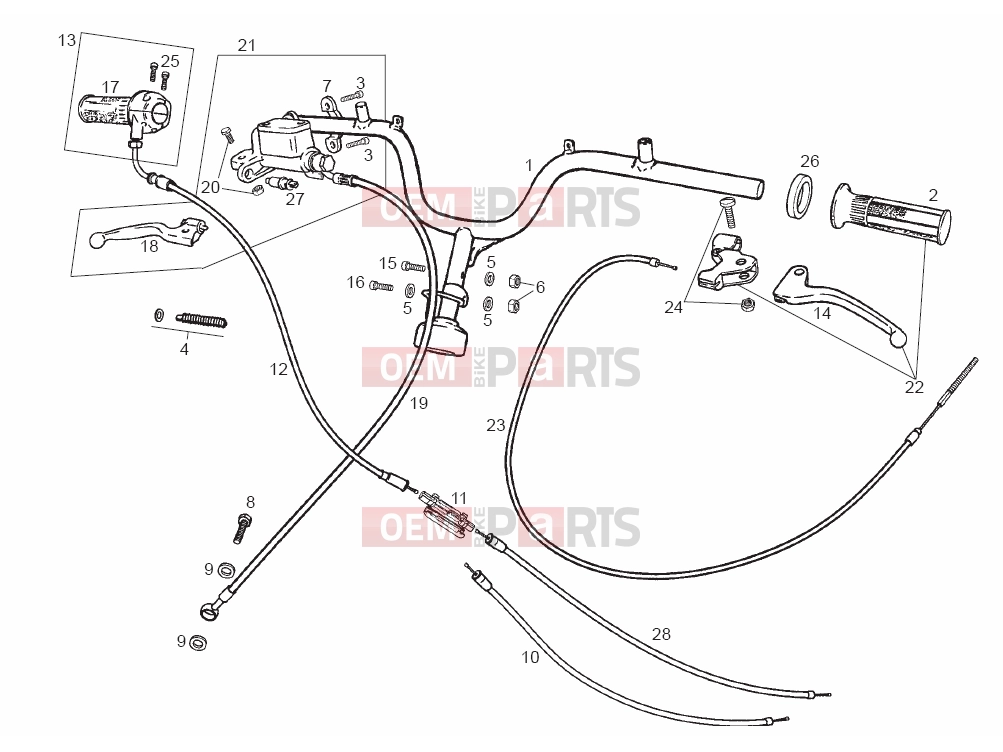 derbi Atlantis 50 2T Tables » Handlebar - Controls
