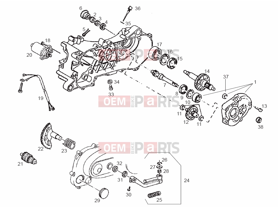derbi Atlantis 50 2T Tables » Starter assembly