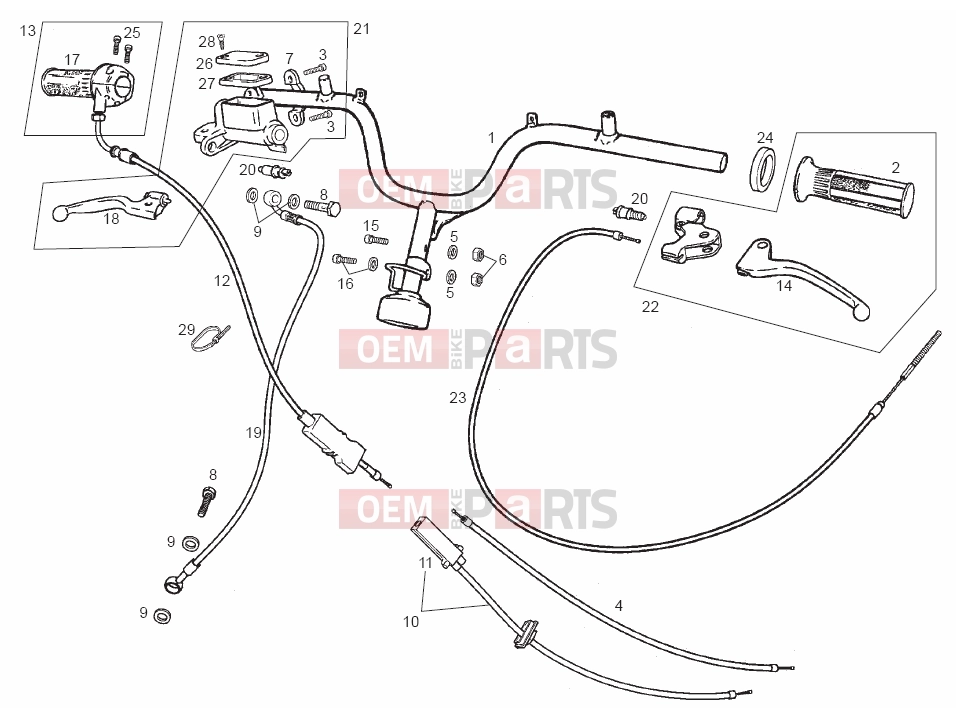 derbi Atlantis 50 2T Tables » Handlebar - Controls