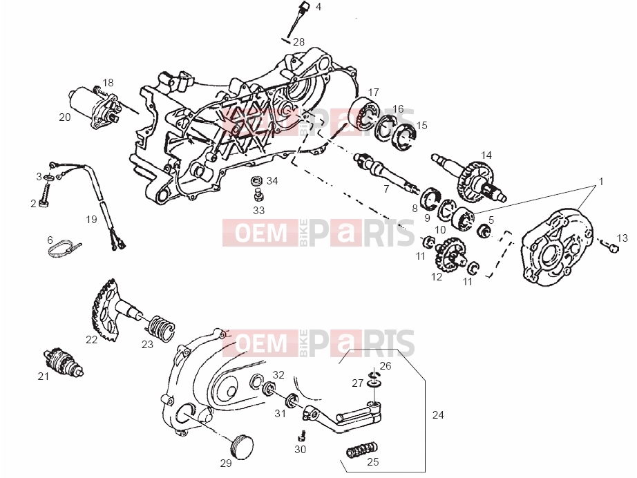derbi Atlantis 50 2T Tables » Starter assembly