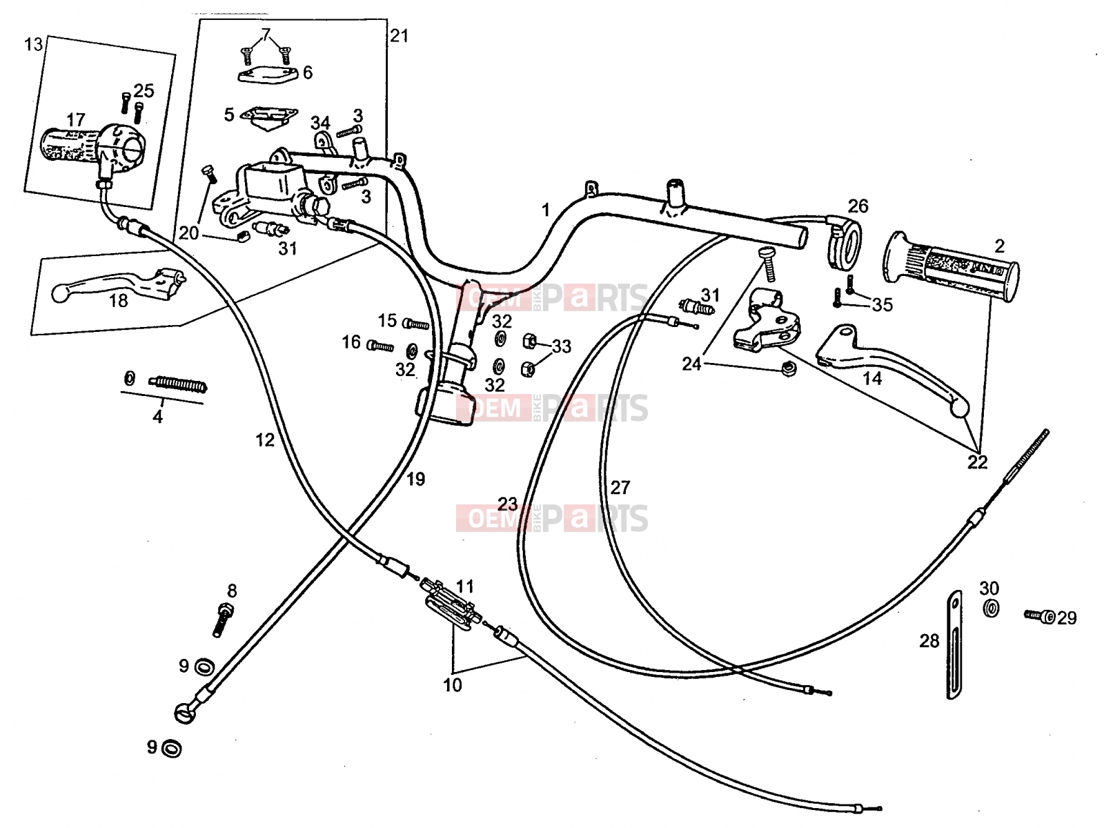 derbi Atlantis 50 2T LC Tables » Handlebar - Controls