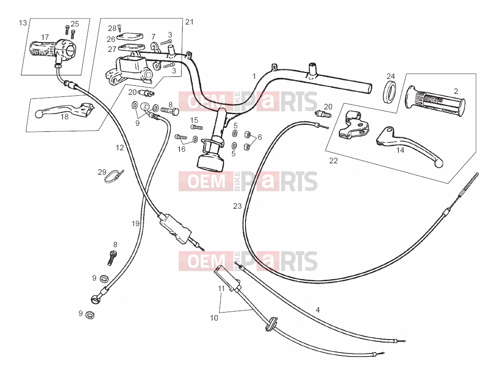 derbi Atlantis 50 2T Bullet Tables » Handlebar - Controls