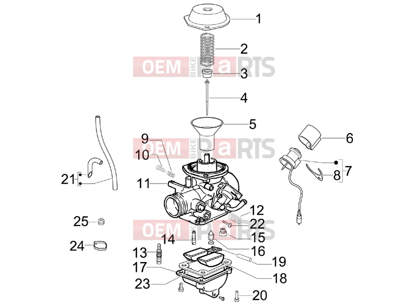 derbi Boulevard 100 4T Engine » Carburetor's components