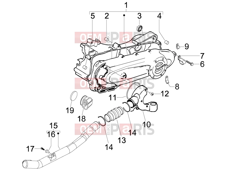 derbi Boulevard 100 4T Engine » Crankcase cover - Crankcase cooling