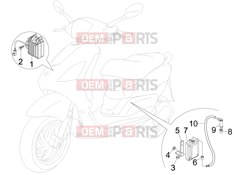 derbi Boulevard 100 4T Electrical system » Voltage Regulators - Electronic Control Units (ecu) - H.T. Coil