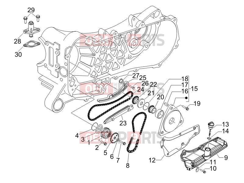 derbi Boulevard 100 4T Engine » Oil pump