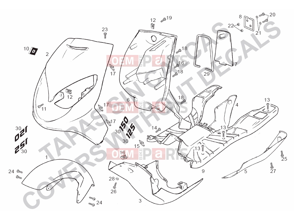 derbi Boulevard 125-150 4T Tables » Frame