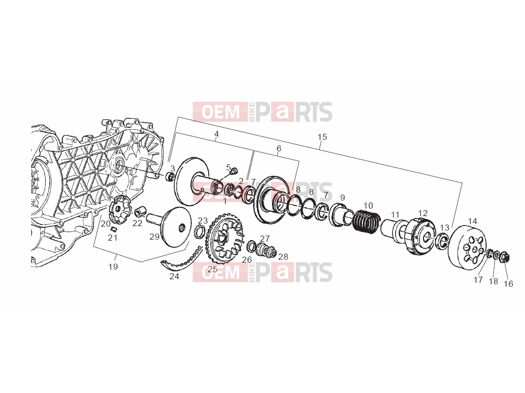 derbi Boulevard 125-150 4T Tables » Variator