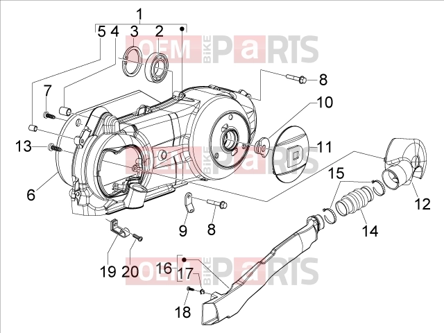 derbi Boulevard 150 4T Engine » Crankcase cover - Crankcase cooling