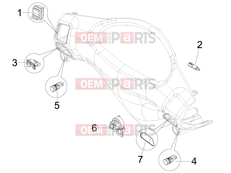 derbi Boulevard 150 4T Electrical system » Selectors - Switches - Buttons