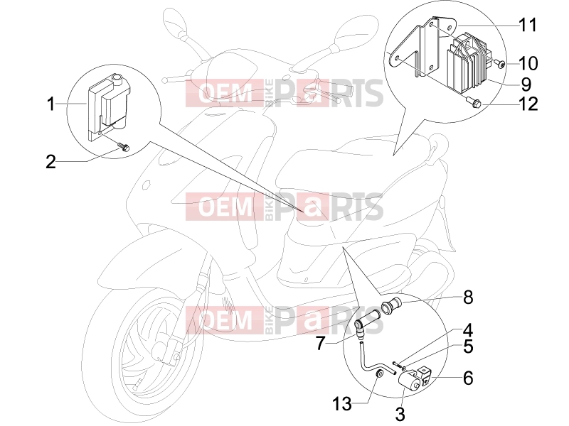 derbi Boulevard 150 4T Electrical system » Voltage Regulators - Electronic Control Units (ecu) - H.T. Coil