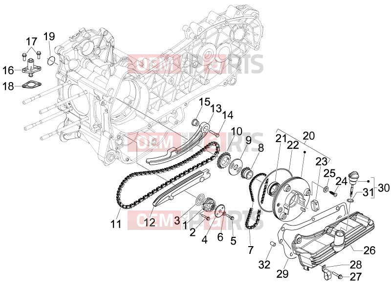 derbi Boulevard 150 4T Engine » Oil pump