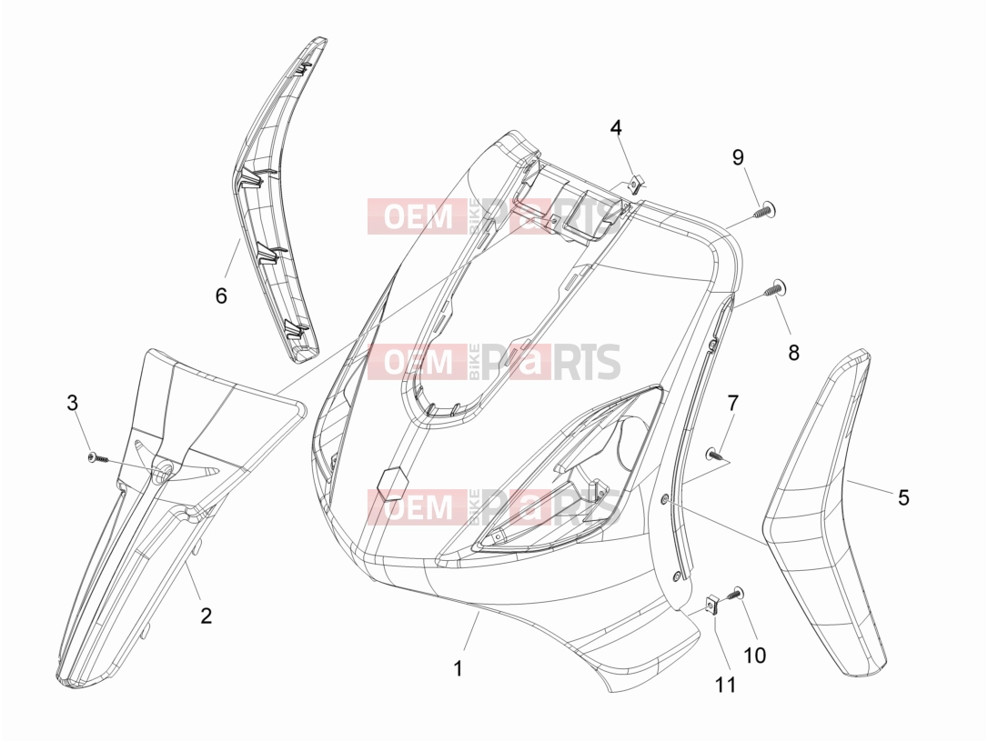 derbi Boulevard 150 4T Frame - Plastic parts - Coachwork » Front shield