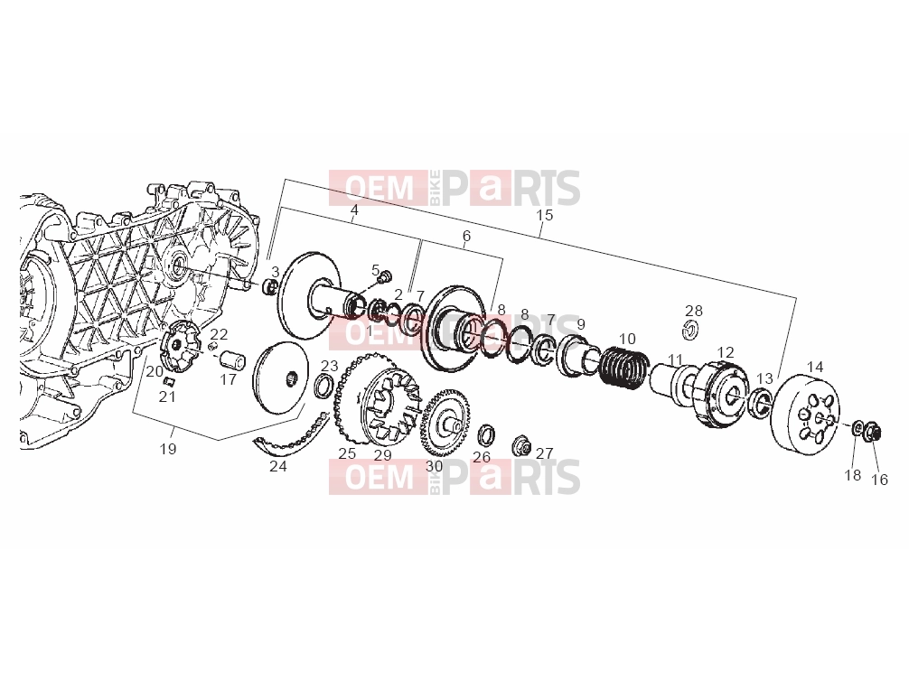 derbi Boulevard 200 4T Tables » Variator