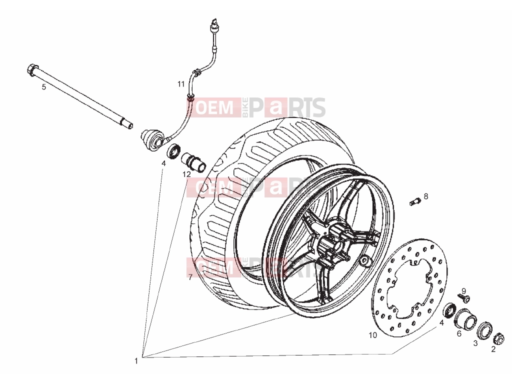 derbi Boulevard 50 2T Tables » Front wheel