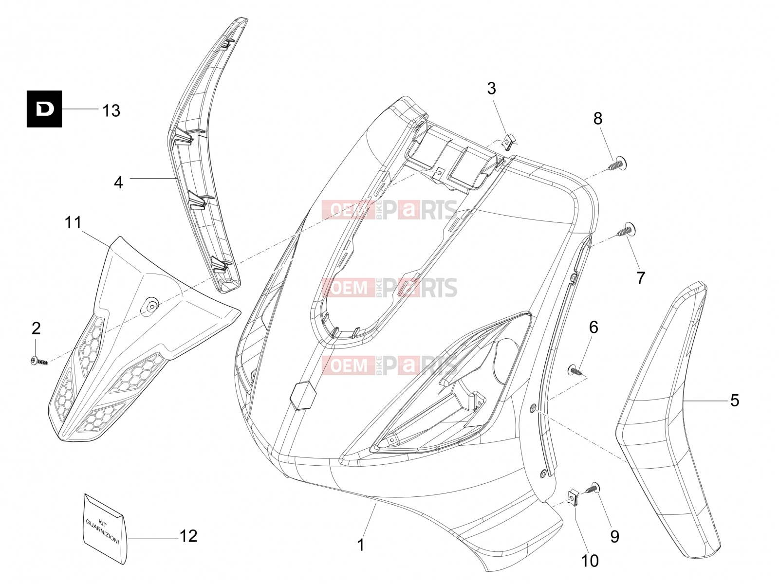 derbi Boulevard 50 2T Alkatrész » front shield