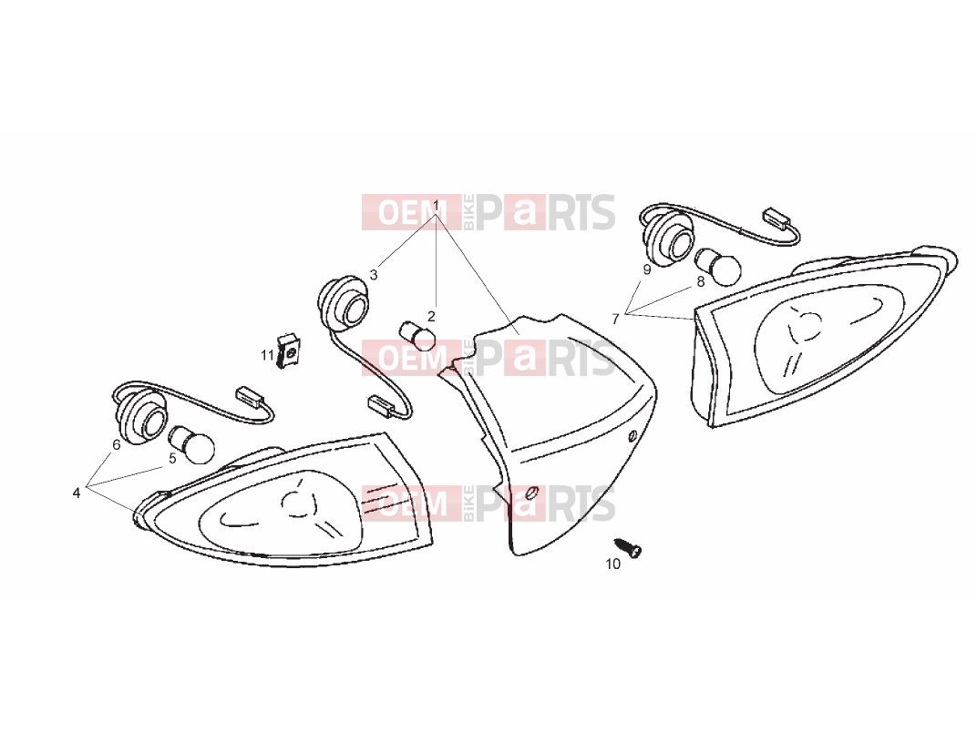 derbi Boulevard 50 2T Tables » Taillight