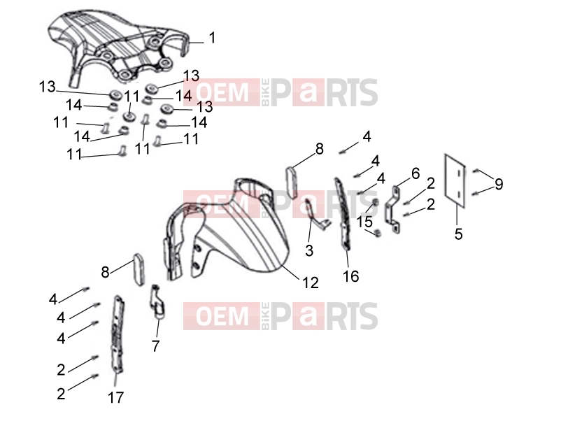derbi ETX 150 Frame » Front fender