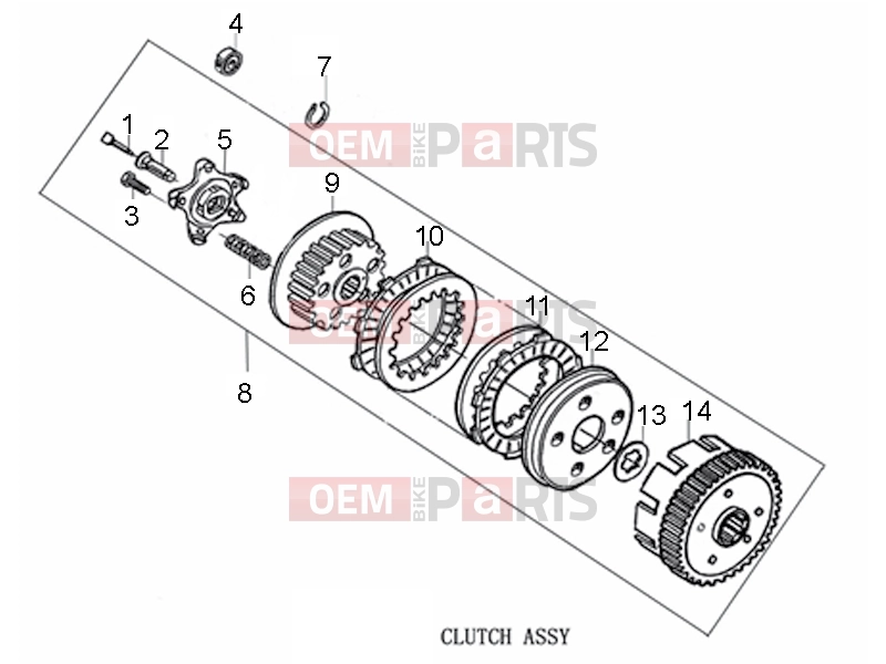 derbi ETX 150 Engine » CLUTCH ASSY