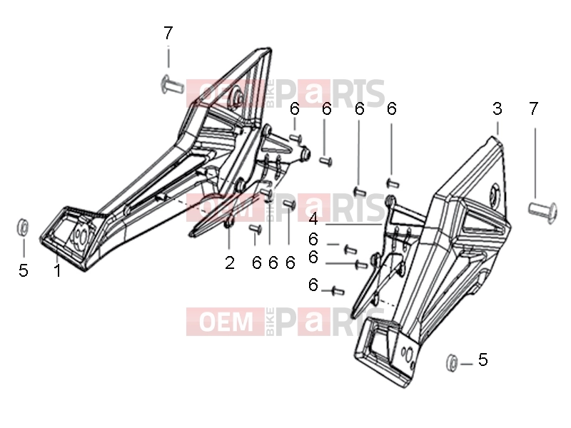 derbi ETX 150 Frame » Pilot footrest carpet