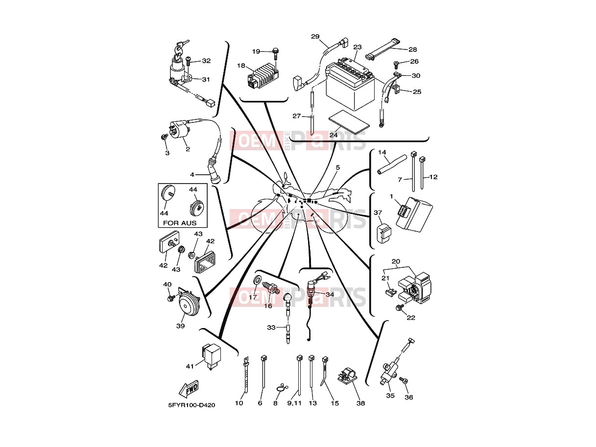 Yamaha TW200E TW200 (3XTH) 2007 ELECTRICAL 1 exploded drawing