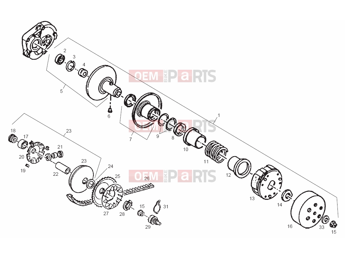 derbi GP 50 Alkatrész » variator assembly