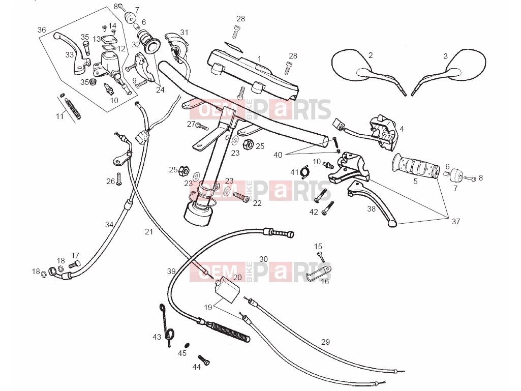 derbi GP 50 Tables » Handlebar - Controls