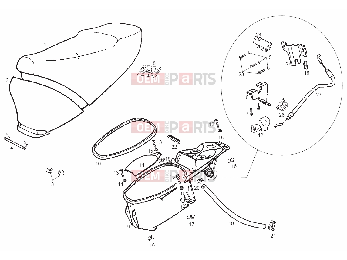 derbi GP 50 Tables » Saddle