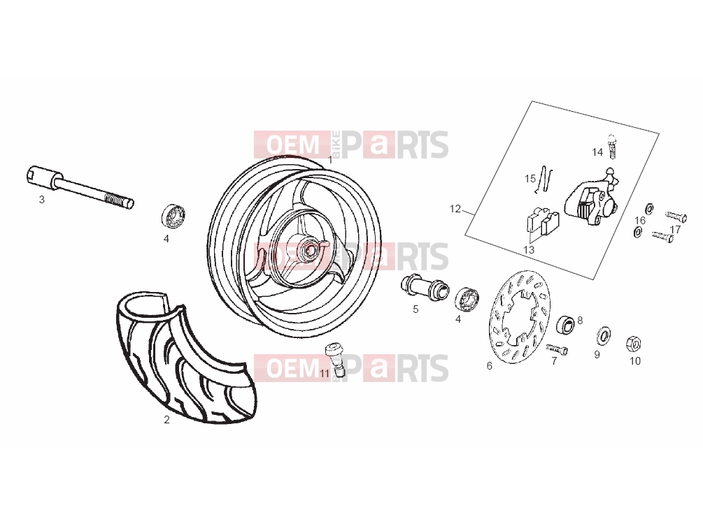derbi GP1 50 Tables » Front wheel