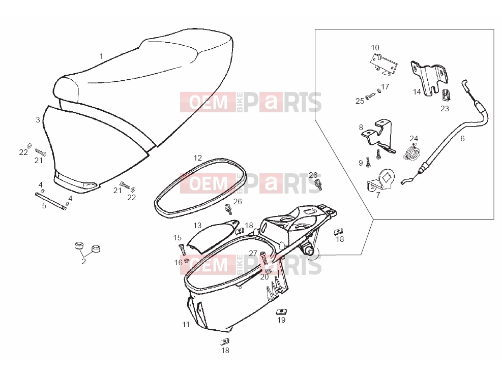 derbi GP1 50 Tables » Saddle