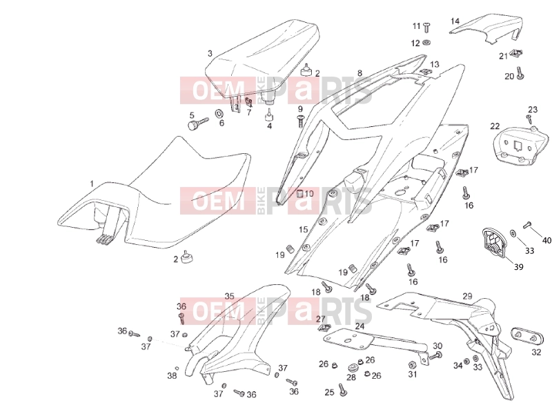 derbi GPR 50 2T Tables » Saddle