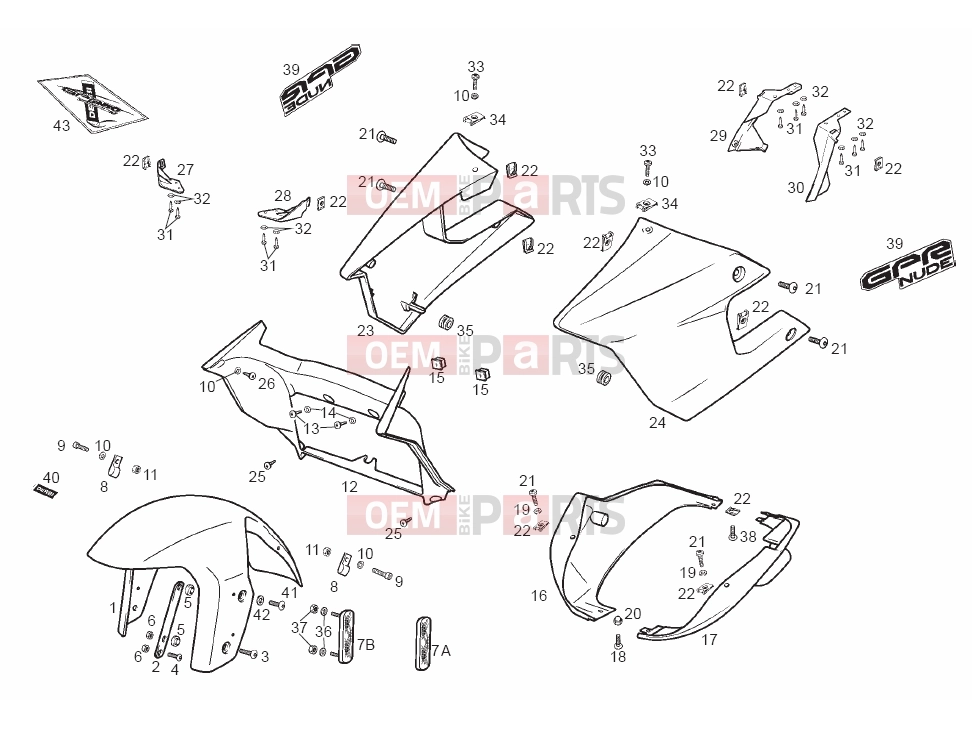 derbi GPR 50 NUDE Tables » Frame