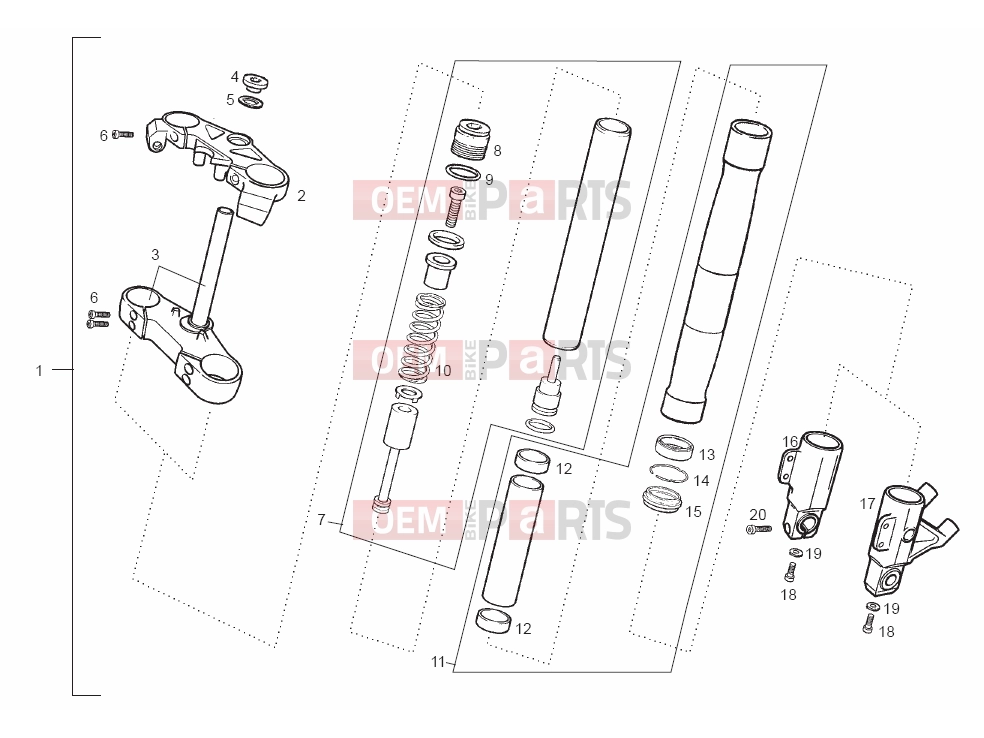 derbi GPR 50 Racing Tables » Front fork