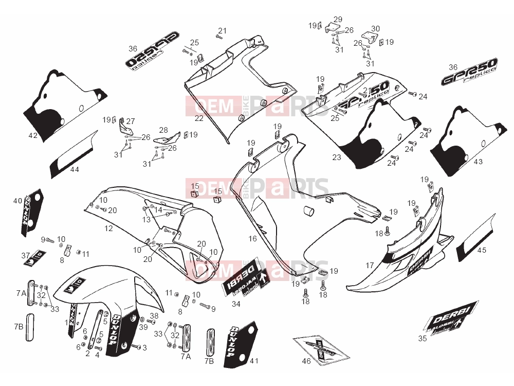 derbi GPR 50 Replica Tables » Frame