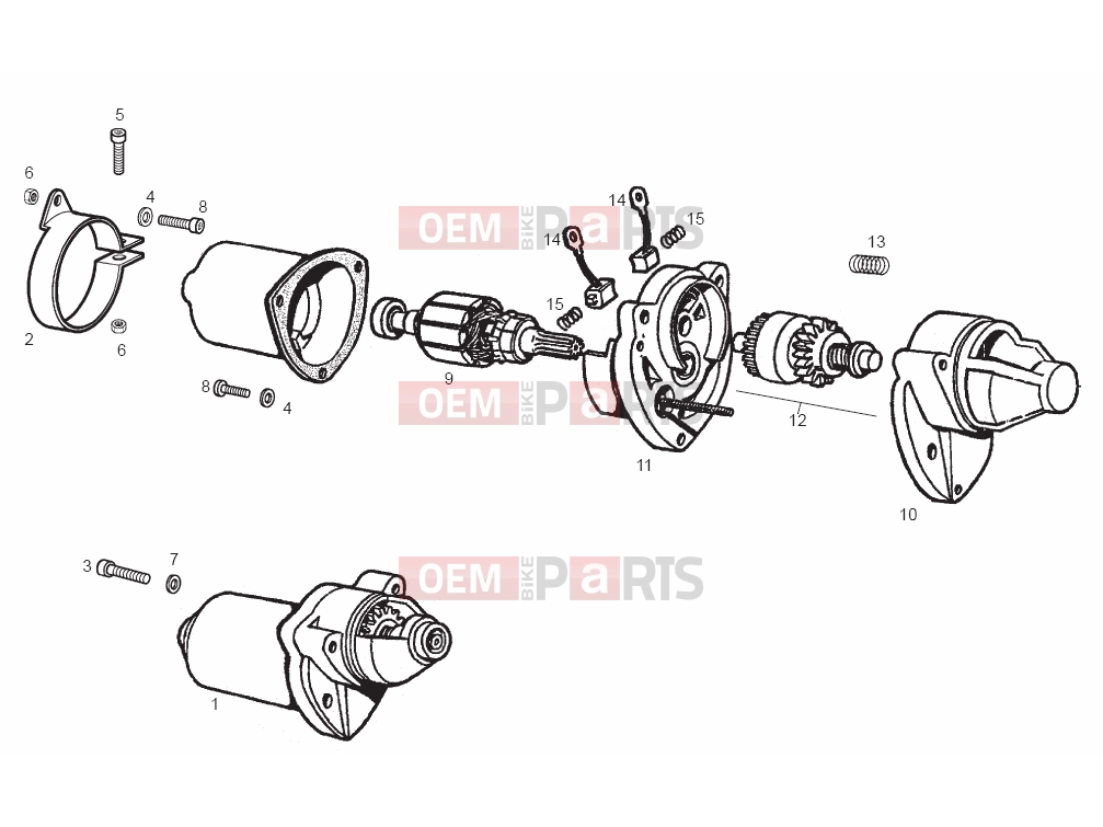 derbi GPR 50 Replica Tables » Starter assembly