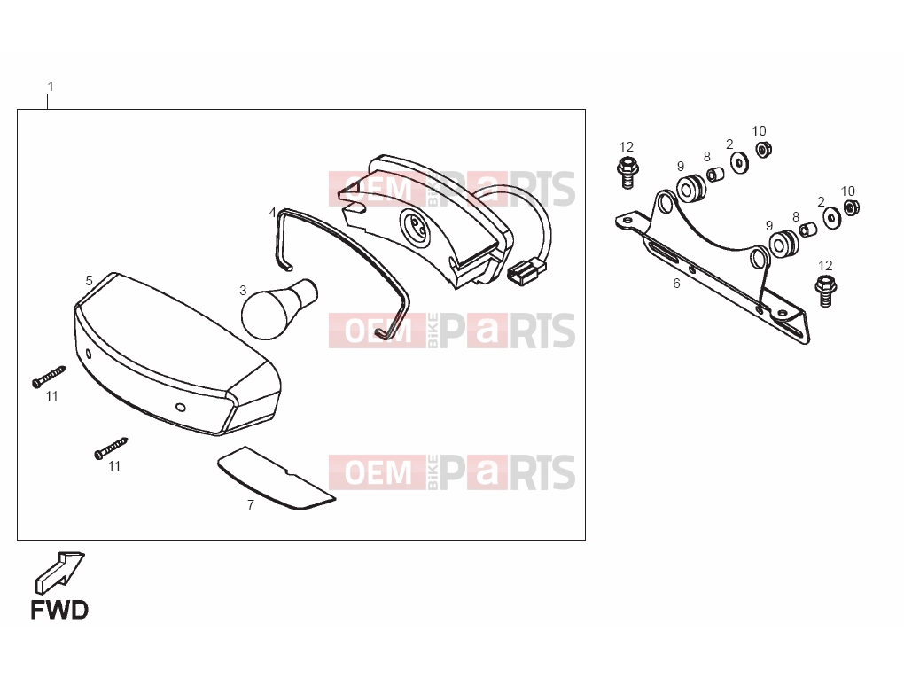 derbi QUAD DXR 200 Tables » Headlight
