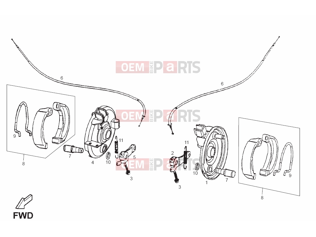 derbi QUAD DFW 50 Tables » Front brake