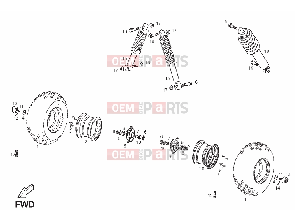 derbi QUAD DFW 50 Tables » Front wheel