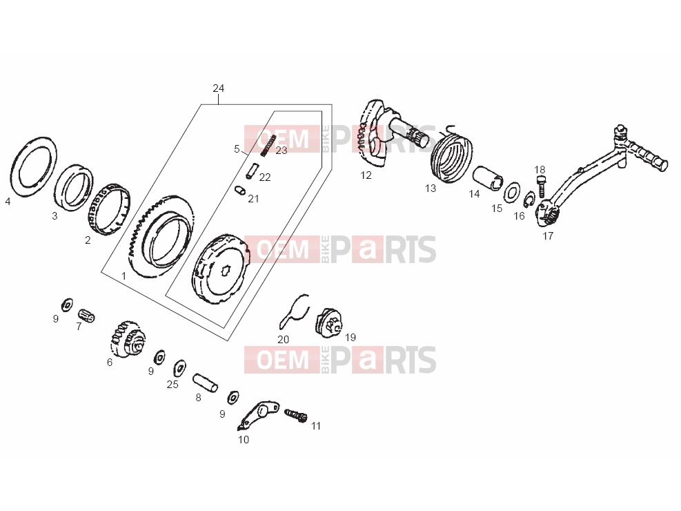derbi QUAD DFW 50 Tables » Starter assembly