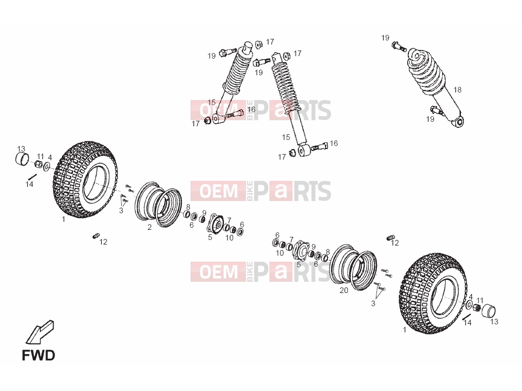 derbi QUAD DFW 50 Tables » Front wheel