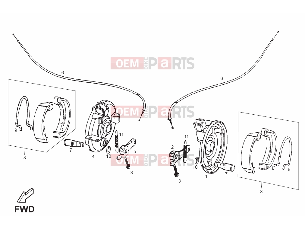 derbi QUAD DFW 50 Tables » Front brake