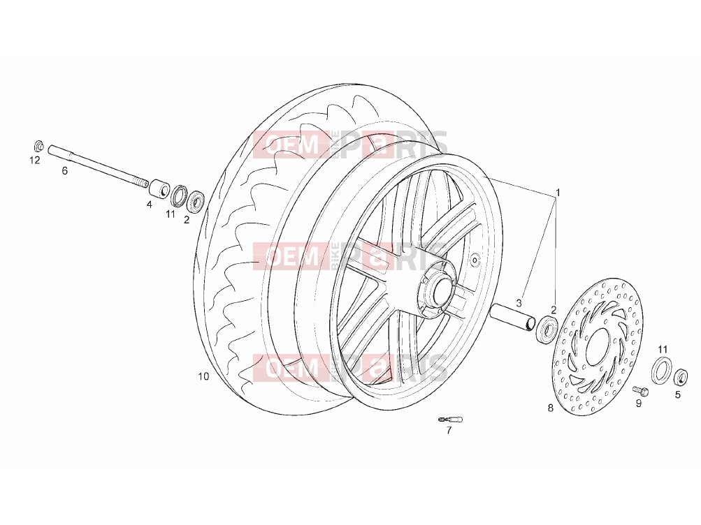 derbi Rambla 125-250 Tables » Front wheel