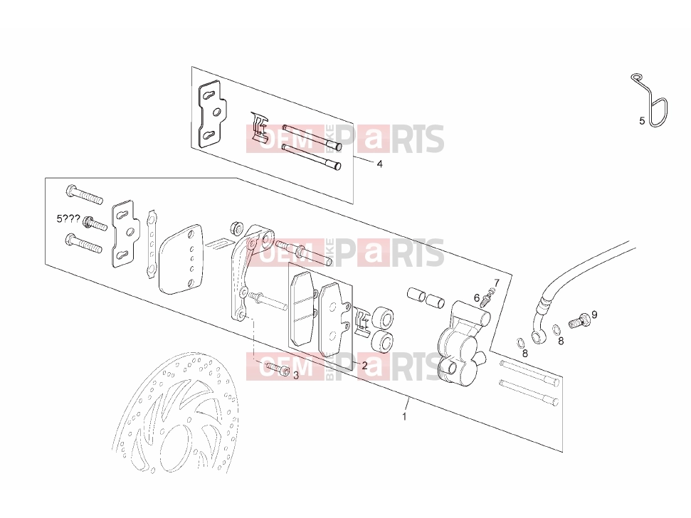 derbi Rambla 125-250 Tables » Front caliper