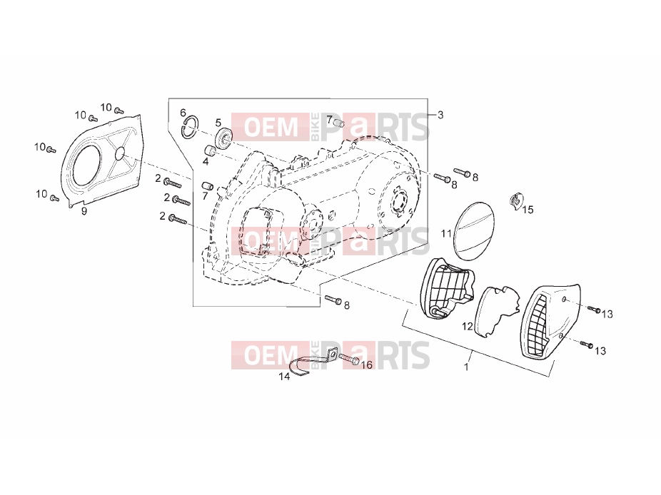 derbi Rambla 300 Tables » Variator cover