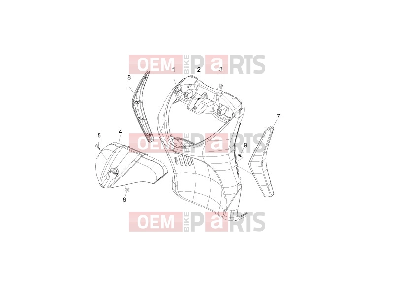 derbi Sonar 150 Frame - Plastic parts - Coachwork » Front shield