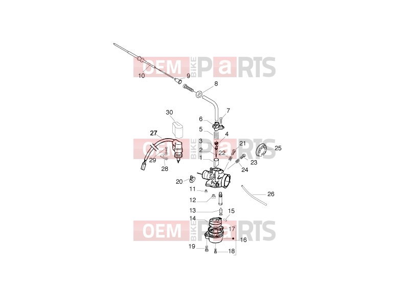 derbi Sonar 50 2T Engine » Carburetor's components