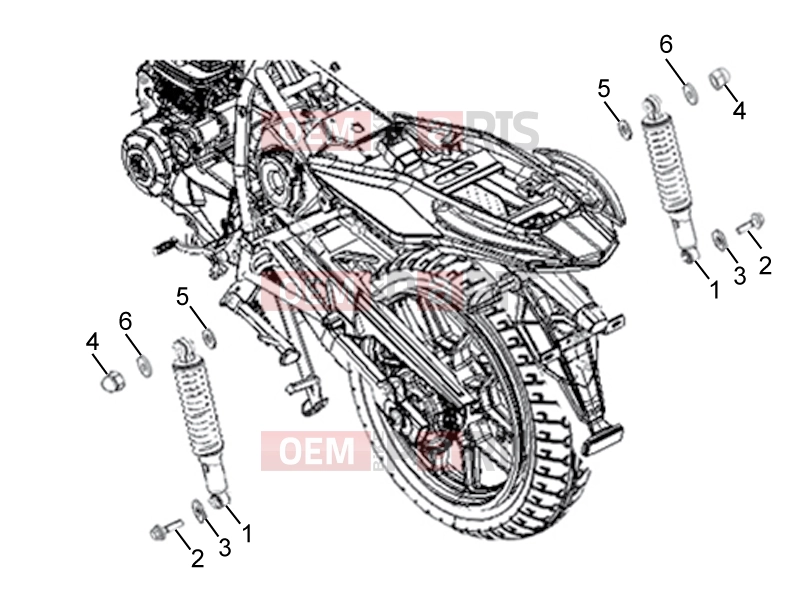 derbi STX 150 Frame » Rear shock absorber