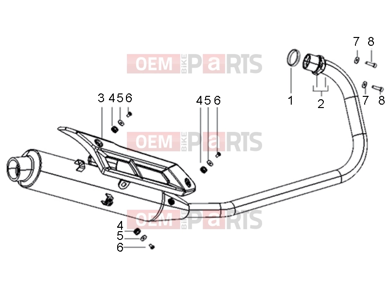 derbi STX 150 Frame » Muffler assembly