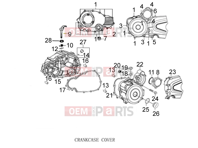 derbi STX 150 Engine » CRANKCASE COVER